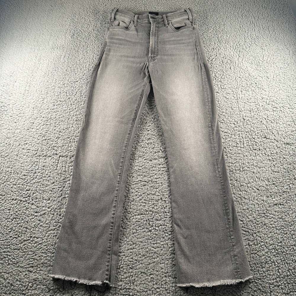 Mother Jeans Womens‎ 26 The Hustler Ankle Fray Raw Hem Gray Stretch High Rise